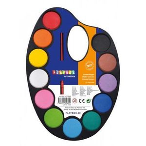 Paleta pictura cu 12 acuarele si pensula imagine