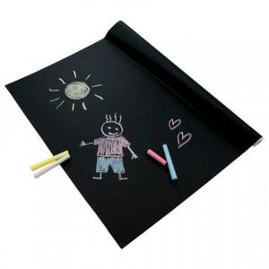 Folie autoadeziva tabla neagra 2 m lungime si set creta colorata imagine