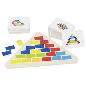 Puzzle triunghi cu segmente si 20 de modele imagine
