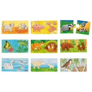 Set de 9 puzzleuri Animalele si puii lor imagine