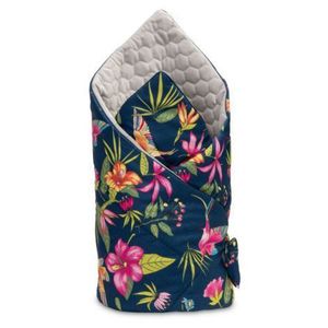 Paturica nou-nascut Sensillo Velvet Wrap Colibri Albastra 75x75 cm imagine
