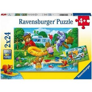 PUZZLE URSI IN CAMPING, 2x24 PIESE imagine
