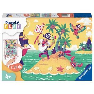 PUZZLE SI JOC AVENTURA PIRATILOR, 2x24 PIESE imagine