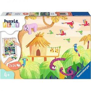 Puzzle si joc Expeditie in Jungla 2x24 piese Ravensburger imagine