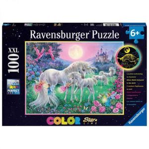 PUZZLE UNICORNI LA LUMINA LUNII, 100 PIESE STARLINE imagine