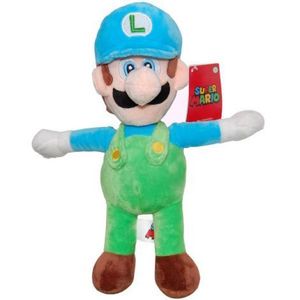 Jucarie din plus Luigi cu sapca bleu, Super Mario, 31 cm imagine