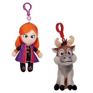 Set 2 jucarii din plus cu breloc Anna si Sven, Frozen, 12 15 cm imagine