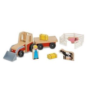 Set de joaca Excavator din lemn cu remorca imagine