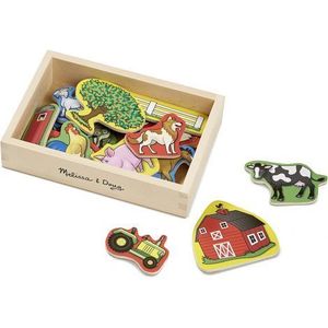 Set 20 magneti in cutie de lemn Ferma, Melissa and Doug 9279 imagine