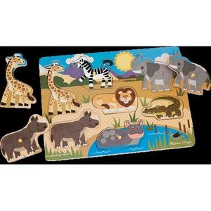 Puzzle din lemn Animalele safari Melissa&Doug 9054 imagine