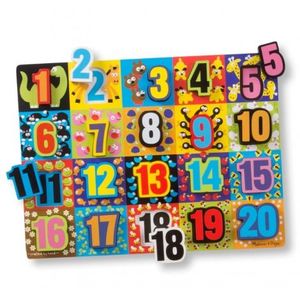Melissa and Doug - Puzzle lemn in relief Numere de la 1 la 20 imagine