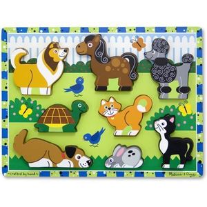 Puzzle din lemn in relief cu animale de companie Melissa and Doug 3724 imagine