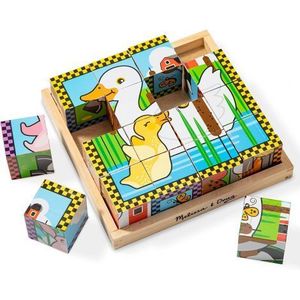 Cuburi puzzle din lemn Ferma Melissa and Doug 0775 imagine