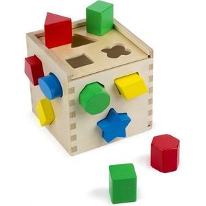 Cub din lemn cu forme de sortat Melissa and Doug 575 imagine