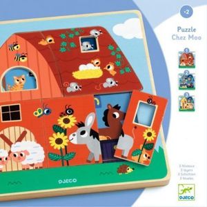 Puzzle straturi Djeco, animale de la ferma imagine