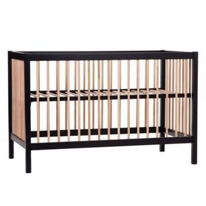 Patut Childhome Cot 97 Fag 60x120 cm, Natural Negru imagine