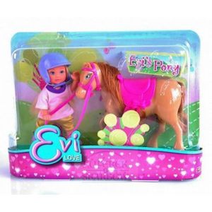 Set Papusica Evi Cu Calut Maro Deschis imagine