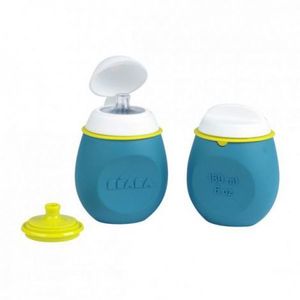 Set BabySqueez 2 in 1 si Recipient Squeez - Albastru imagine