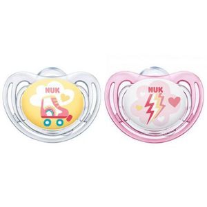 Nuk Suzeta Freestyle Silicon M3 Galben 18-36 luni 2 Bucati Set imagine