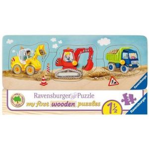 PUZZLE LEMN UTILAJE CONSTRUCTII, 3 PIESE imagine