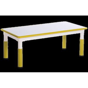 Masa dreptunghiulara alb-galben din plastic reglabila marimea 1-3 pentru gradinita imagine