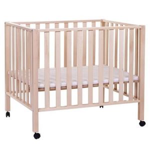 Tarc Childhome 94 cu roti 75x95 cm Lemn, Natural imagine