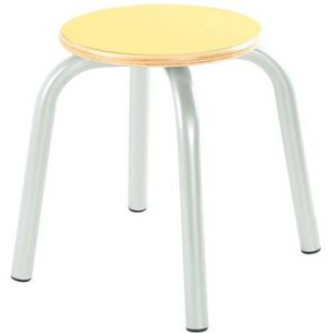 Taburet stivuibil Flexi marimea 3, galben, picioare metalice imagine