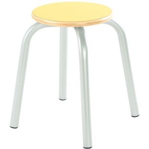 Taburet stivuibil Flexi marimea 5, galben, picioare metalice imagine