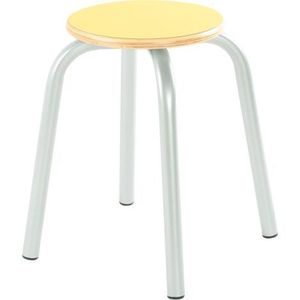 Taburet stivuibil Flexi marimea 6, galben, picioare metalice imagine