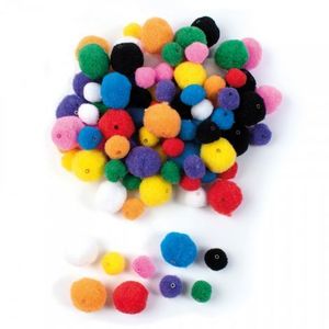 Set de 200 margele pompom cu diametrele de 20 mm si 30 mm imagine