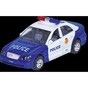 Masinuta die cast cu sunete si lumini, 15 cm, politie, albastra imagine