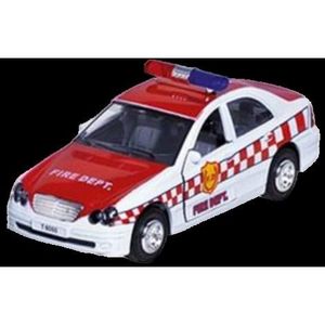 Masinuta die cast cu sunete si lumini, 15 cm, pompieri, alba imagine