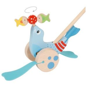 Jucarie din lemn de impins Foca Acrobat imagine