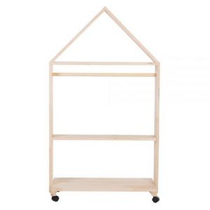 Mobilier decorativ casuta cu roti Childhome 80x135 cm, Lemn Natural imagine