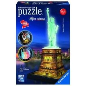 Puzzle 3d luminos statuia libertatii 108 piese imagine