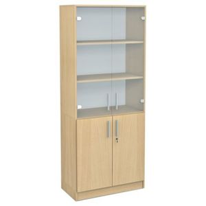 Dulap inalt cu vitrina, culoare artar imagine