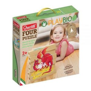 Four Puzzle Animale Fantastice Bio, 2 ani+, Quercetti Q80710 imagine