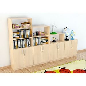 Set mobilier scolar pentru depozitare si expunere materiale didactice, expo 3 culoare mesteacan imagine