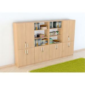 Set mobilier scolar pentru depozitare si expunere materiale didactice, expo 8 culoare fag imagine