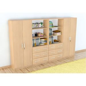 Set mobilier scolar pentru depozitare si expunere materiale didactice, expo 5 culoare fag imagine