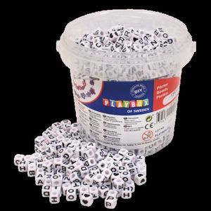 Set 1250 de margele cub de insirat cu litere, diametru 6.5 mm imagine