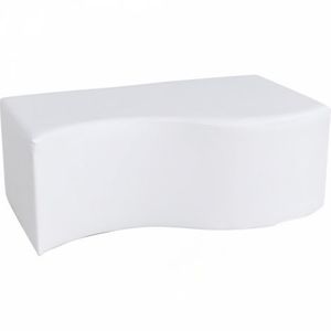 Puf rectangular ondulat alb cu inaltimea 35.5 cm imagine
