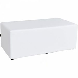 Puf rectangular alb cu inaltimea 45.5 cm imagine