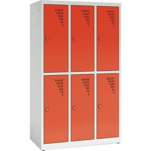 Vestiar scolar metalic cu 6 compartimente - Rosu imagine