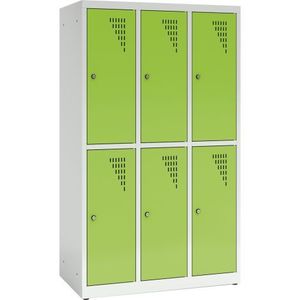 Vestiar scolar metalic cu 6 compartimente - Verde lime imagine