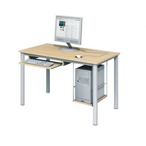 Birou catedra pentru calculator, laborator informatica, artar, picioare patrate, Lux plus imagine