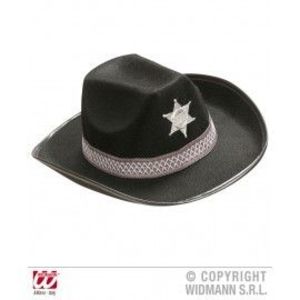 Palarie sheriff neagra imagine