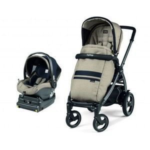 Carucior 2 in 1 Peg Perego, Book 51 S Titania i-Size (baza i-size inclusa), Luxe Ecru (sasiu + hamac + scaun auto), 0 - 22 kg imagine