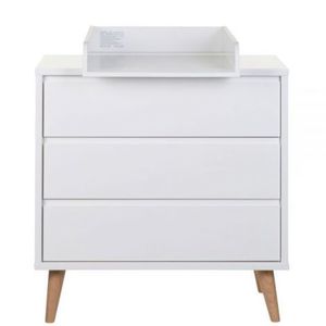 Comoda Childhome Retro Rio 90x50x90 cm cu masa de infasat, MDF Alb imagine
