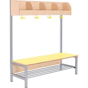 Vestiar Flexi cu bancuta, pentru 4 copii, galben, masura 3, sezut 26 cm H imagine